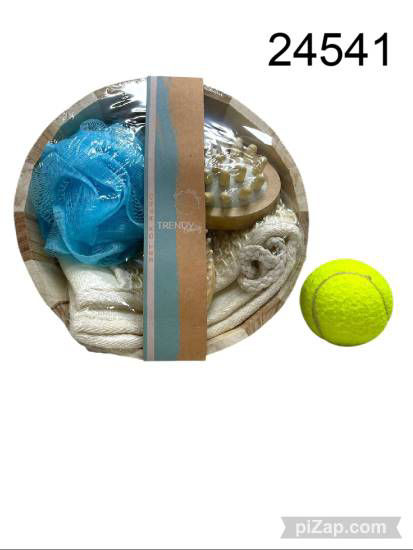 Imagen de SET DE BAÑO TRENDY CEPILLOS Y ESPONJA 24CM DIAM 5.25